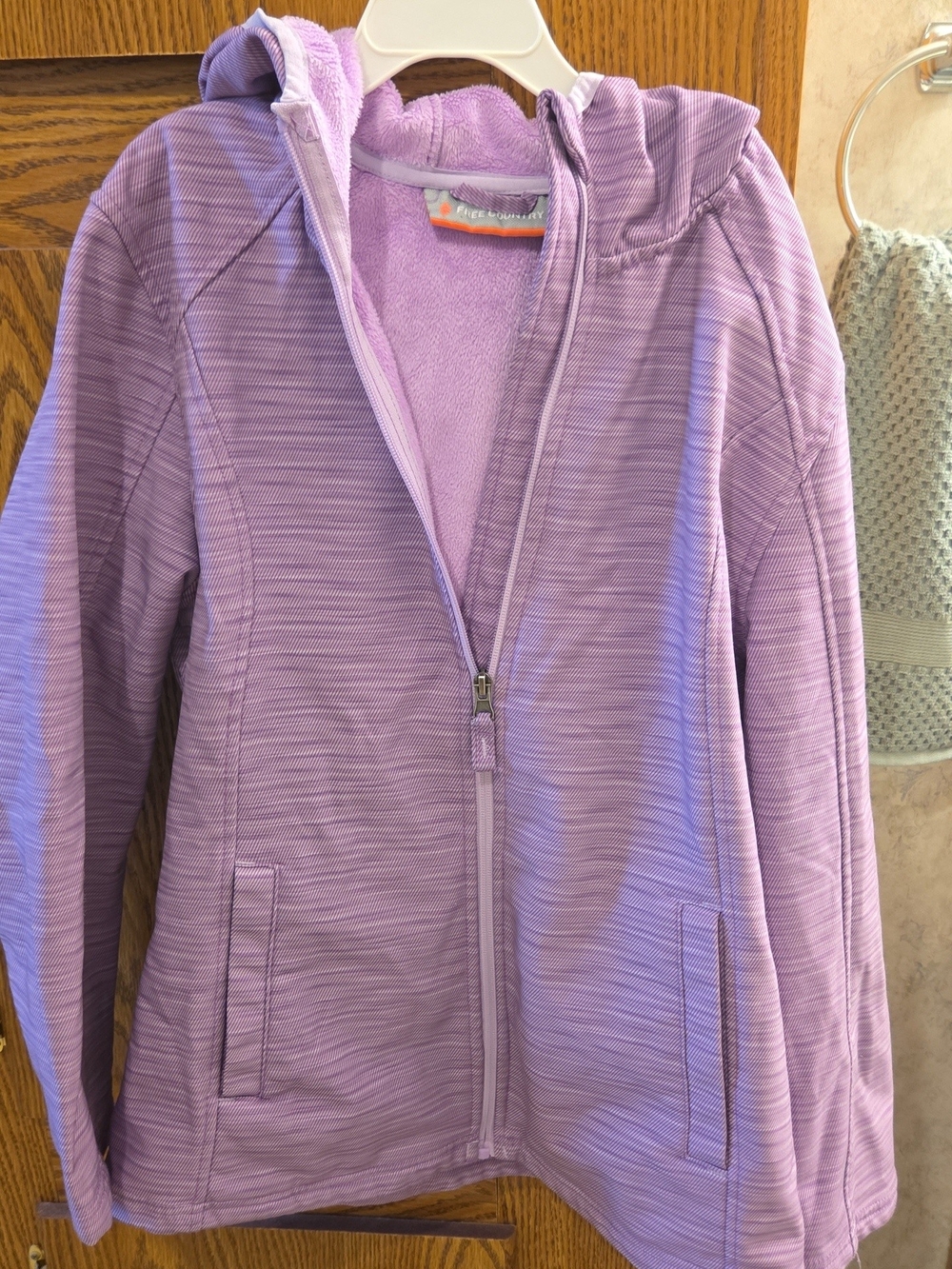 Free Country Girls' Lavender Hooded Zip Jacket